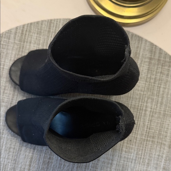 Via Spiga Black Sock Peep-Toe Heeled Boots - Picture 6 of 7